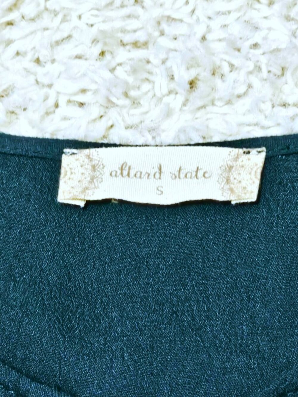 Altar'd State Brand Dress. Teal Green Floral Embroidered Swiss Dot. Size Small - Picture 12 of 13